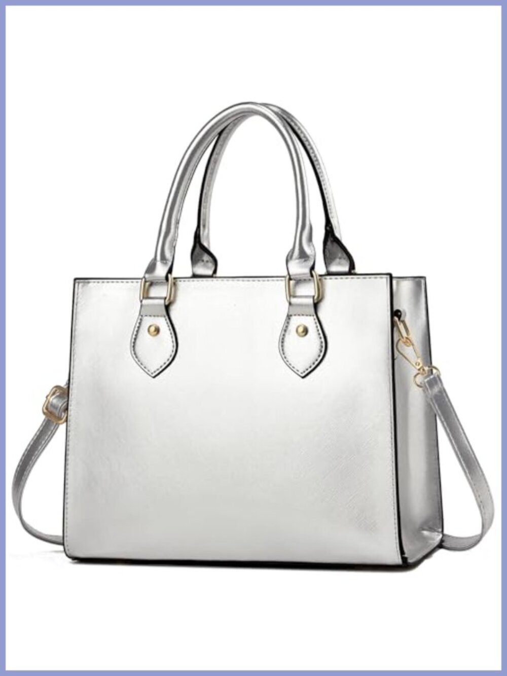 Women's PU Leather Satchel Crossbody Bag with Removable Strap and Top Handle